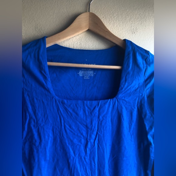 NEW Everlane Long Sleeve Bodysuit Womens Size M Blue Square Neck - Picture 3 of 7